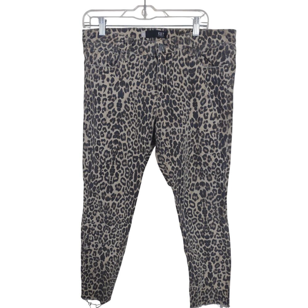 Kut from the Kloth Donna Ankle Skinny Jean Animal Print 12 Mob Wife Casual - Picture 2 of 5